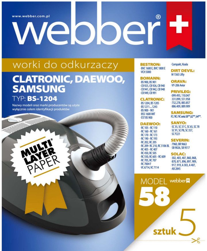 Worki SAMSUNG/Clatronic/Daewoo (58 Multi Layer Paper)