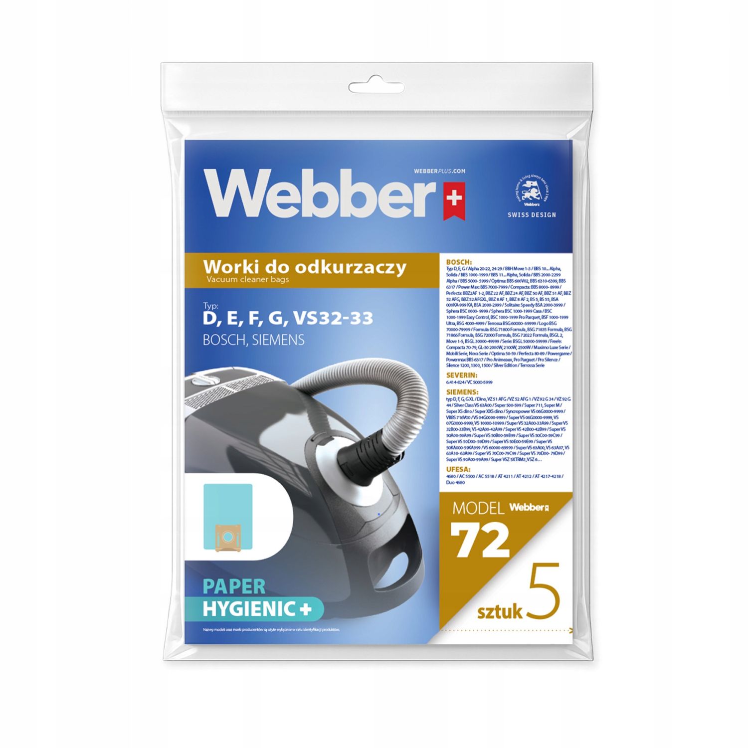 Worki Electrolux Siemens VS32 (72 Multi Layer Paper)