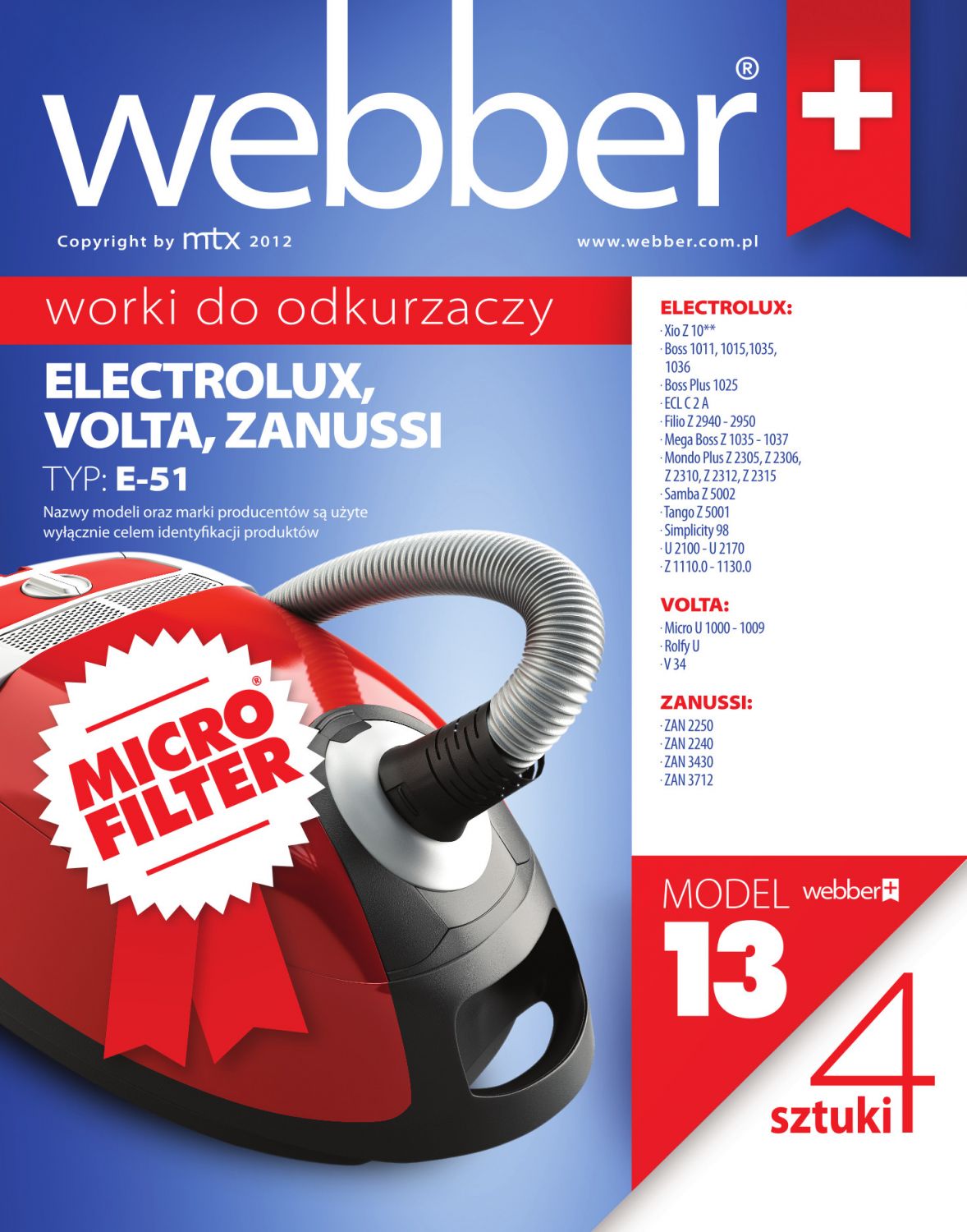 Worki Electrolux Xio E51 (13 Micro Filter)