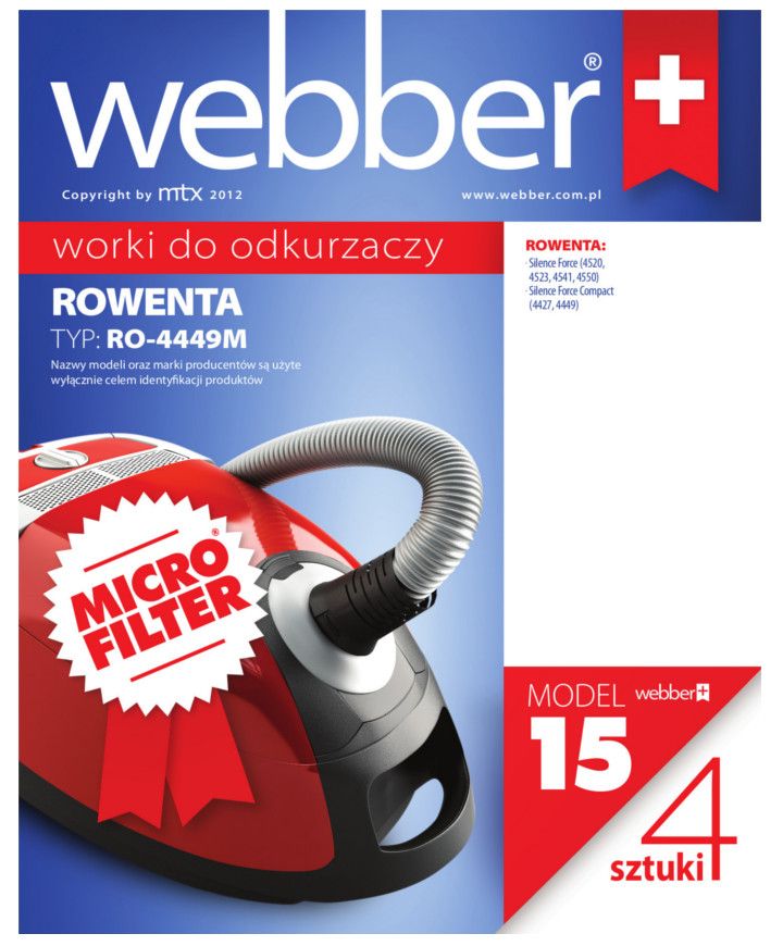 Worki Rowenta Silence 4449 (15 Micro Filter)