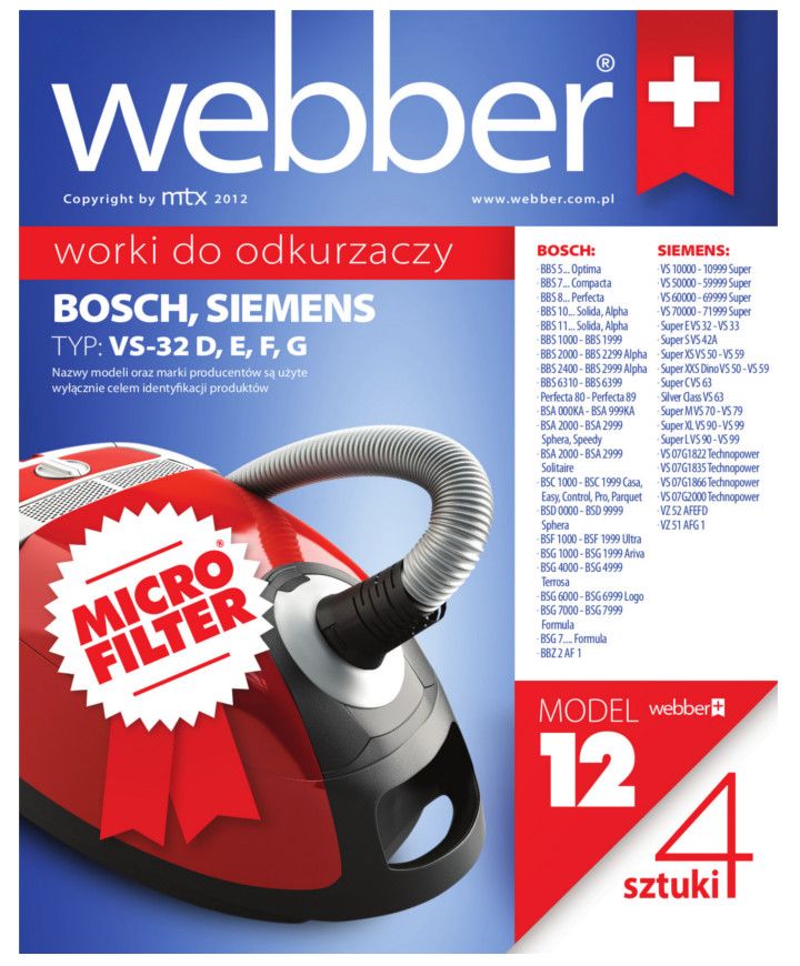Worki Siemens VS32 (12 Micro Filter)